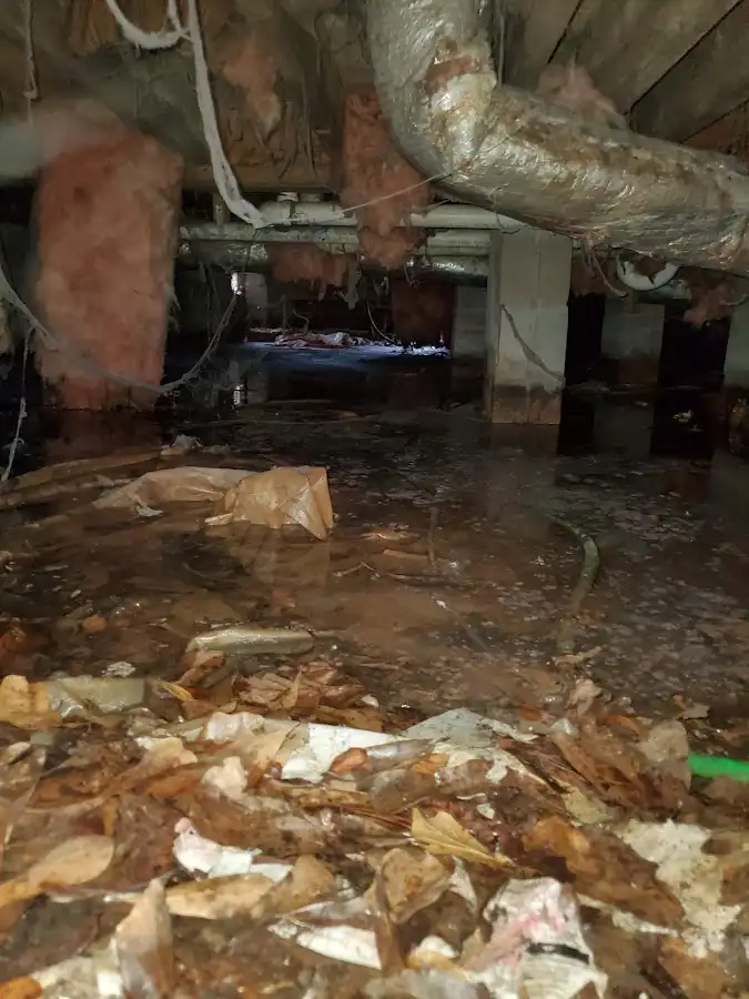 Crawl space flood assessment for Commercial Water Damage Restoration in Bull Mountain